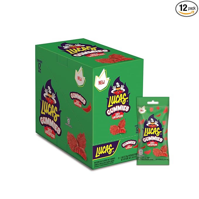 Lucas, Gummies Spicy Watermelon 4.58 oz (12 Pack)