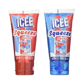 2.1 oz Icee, Squeeze Candy Gel, Red Cherry & Blue Raspberry
