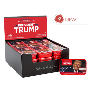 AMUSEMINTS PRESIDENT TRUMP MINT 0.56 OZ TIN