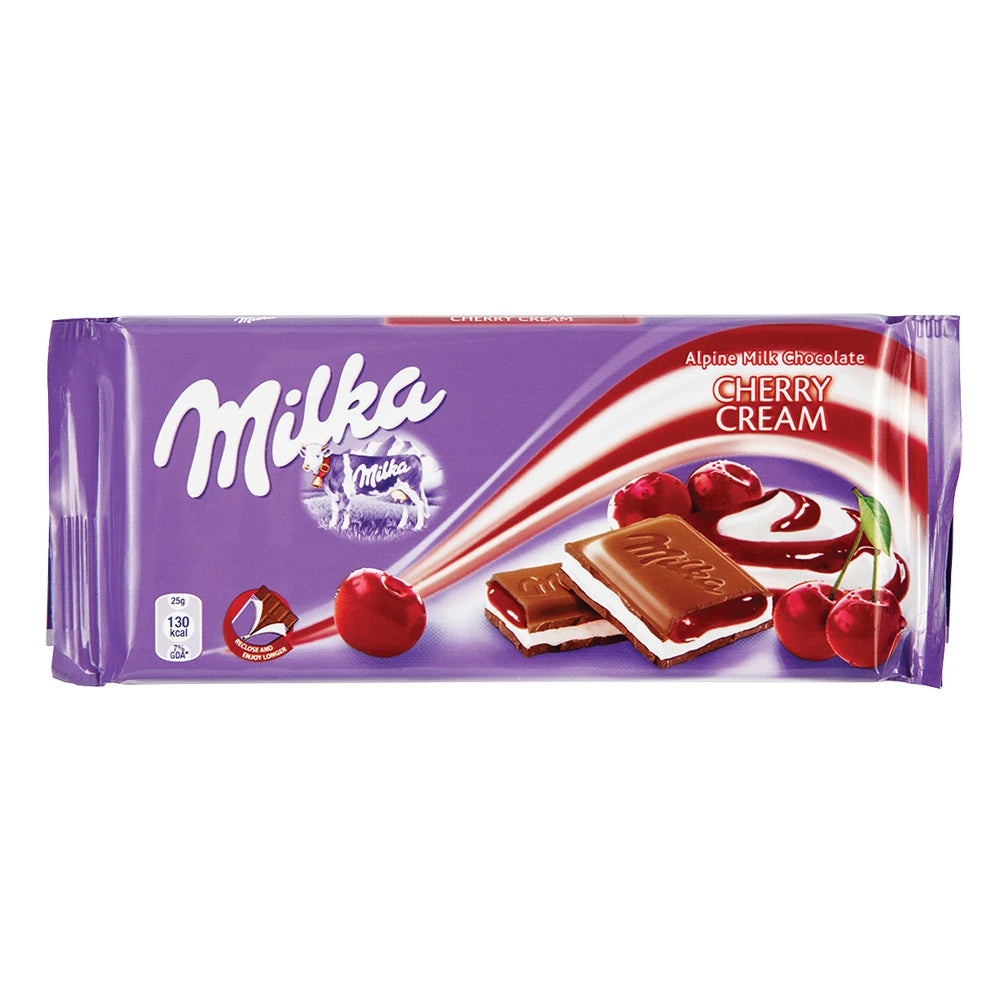 MILKA CHERRY CREAM BAR 3.5 OZ