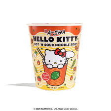 A-Sha Prince Katsu Hello Kitty Hot'N'Sour Noodle Soup 6 x 2.36oz