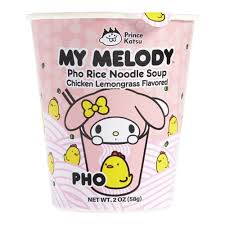A-Sha Prince Katsu My Melody Pho Rice Noodle Soup, Chicken Lemongrass Flavored 6x2oz
