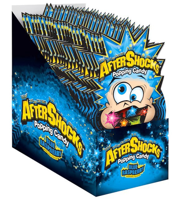 Aftershocks Blue Raspberry Popping Candy .33oz 24pk