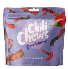 CHILI CHEWS SOUR WORMS 4OZ