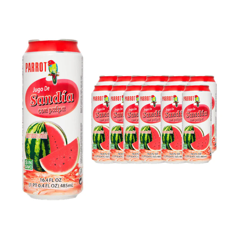 Parrot Brand Watermelon Juice Drink with Pulp 16.4 Fl. Oz.(Pack of 12)
