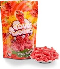 Gummy Worms 4 Oz Bag 12 Pk Strawberry