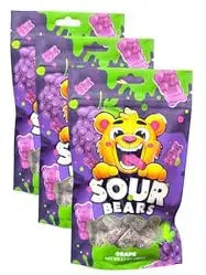 Sour Bears - Juicy Grape Flavor (3.7oz)- 12 Count