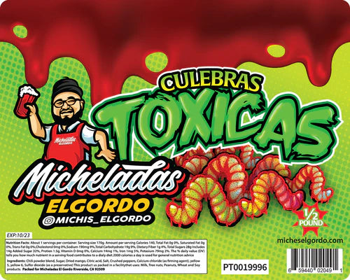 Micheladas El Gordo Toxicas Gummy Worms 6 OZ