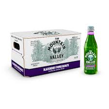 The Mountain Valley, Glass Bottle, Sparkling Water Blackberry Pomegranate, 1 l (12 Pack)