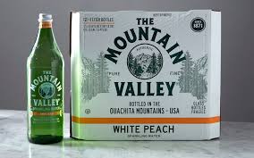 The Mountain Valley, Glass Bottle, Sparkling Water White Peach, 1 l (12 Pack)