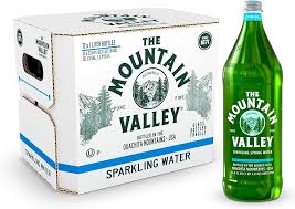 The Mountain Valley, Glass Bottle, Sparkling Water, 1 l (12 Pack)