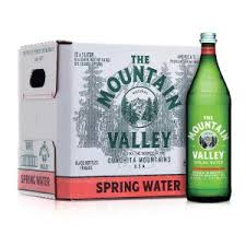 The Mountain Valley, Glass Bottle, Spring Water, 1 l (12 Pack)