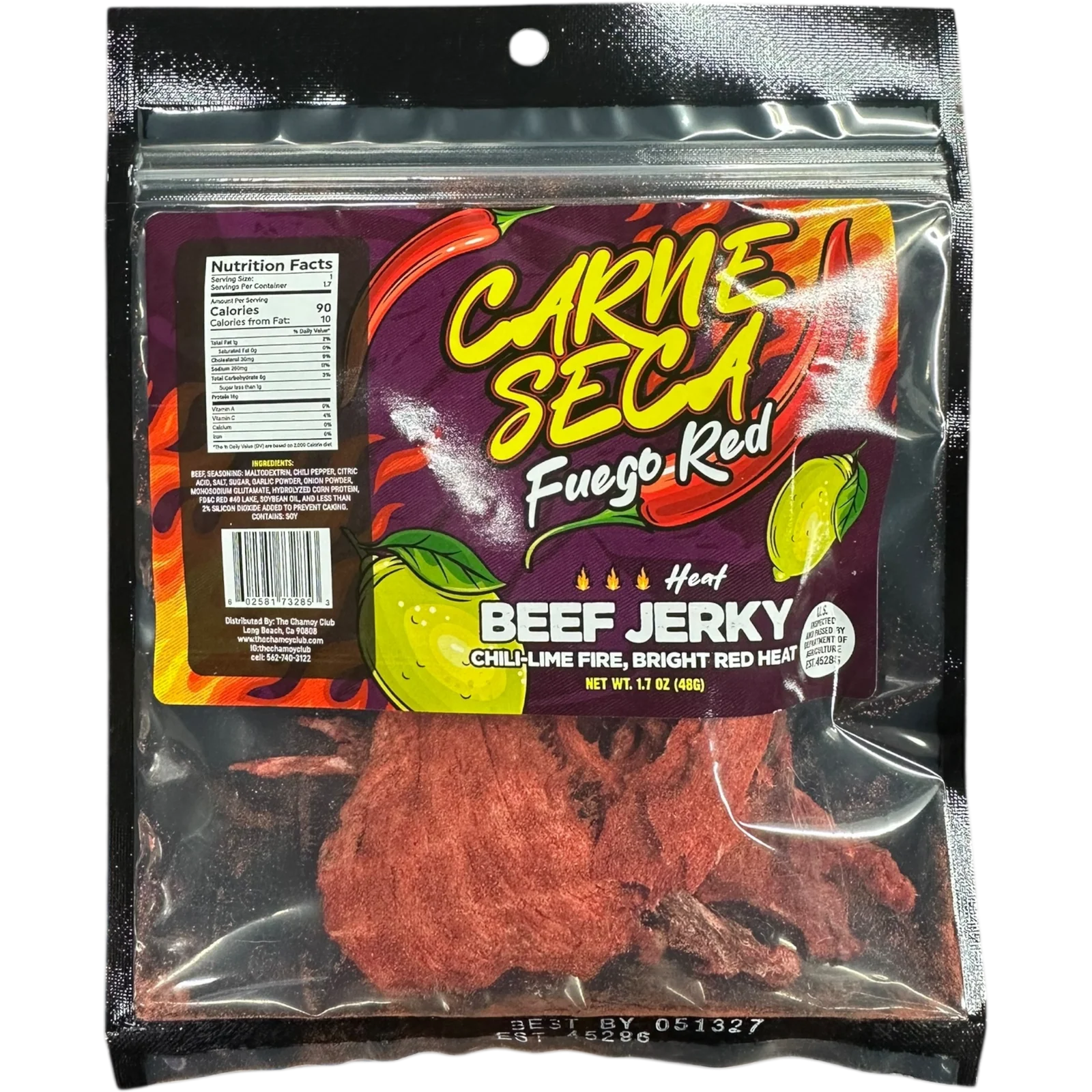 Carne Seca Fuego red Beef Jerky 1.7 oz 12pk