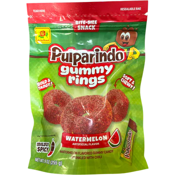 De La Rosa Pulparindo Gummy Rings Watermelon 12 Count