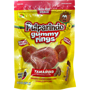 De La Rosa Pulparindo Gummy Rings Tamarind 12 Count