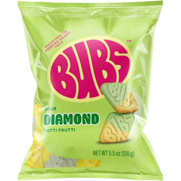 Bubs Sour Diamond Tuitti Fruitti Swedish Candy 8 Count