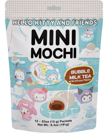 Sanrio Hello Kitty and Friends Mini Mochi Bubble Milk Tea 6.3 oz- 8 Count