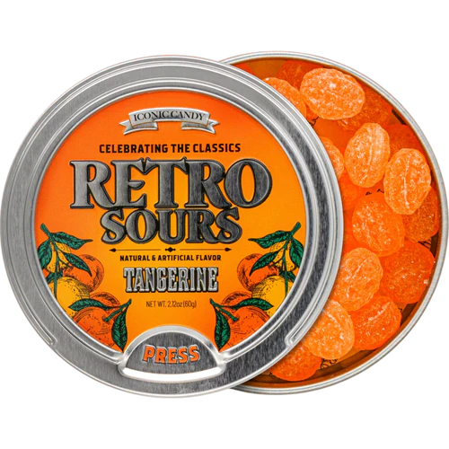 Retro Sours Tangerine Hard Tangy Candy